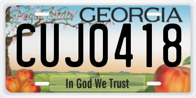 GA license plate CUJ0418