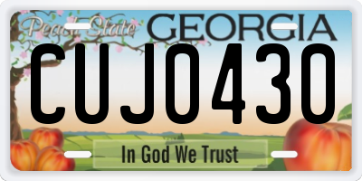 GA license plate CUJ0430