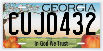 GA license plate CUJ0432