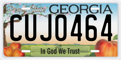 GA license plate CUJ0464
