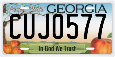 GA license plate CUJ0577