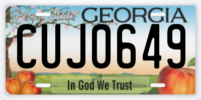 GA license plate CUJ0649