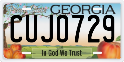 GA license plate CUJ0729