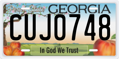 GA license plate CUJ0748