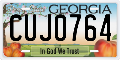 GA license plate CUJ0764