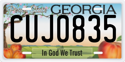 GA license plate CUJ0835