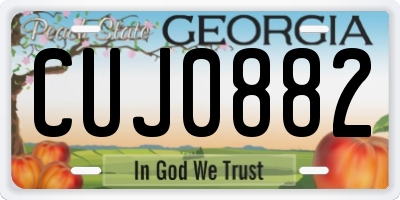 GA license plate CUJ0882