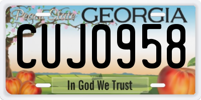 GA license plate CUJ0958