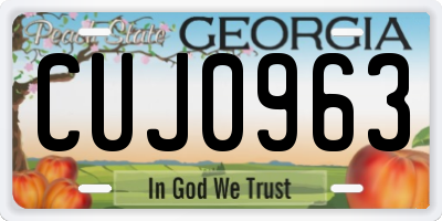 GA license plate CUJ0963
