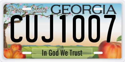 GA license plate CUJ1007