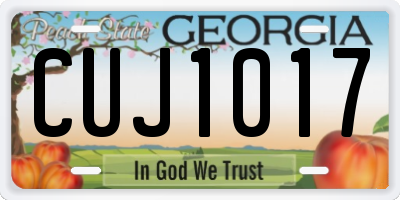 GA license plate CUJ1017