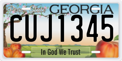 GA license plate CUJ1345