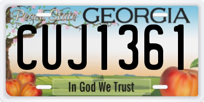 GA license plate CUJ1361