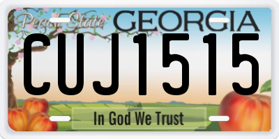 GA license plate CUJ1515