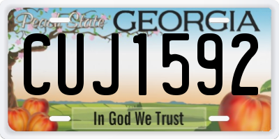 GA license plate CUJ1592