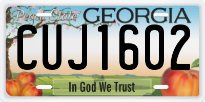 GA license plate CUJ1602