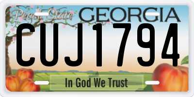 GA license plate CUJ1794