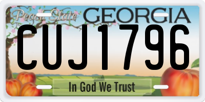 GA license plate CUJ1796