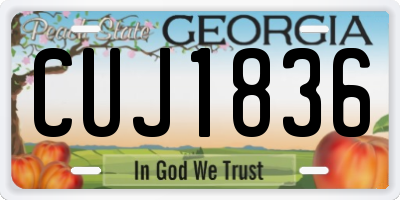 GA license plate CUJ1836