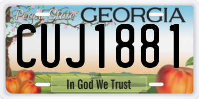 GA license plate CUJ1881