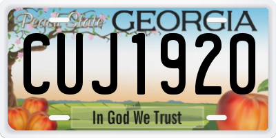 GA license plate CUJ1920