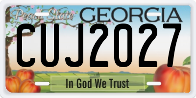 GA license plate CUJ2027