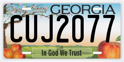 GA license plate CUJ2077