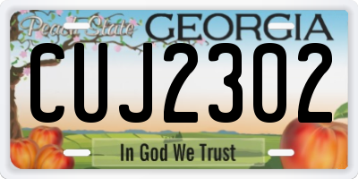GA license plate CUJ2302
