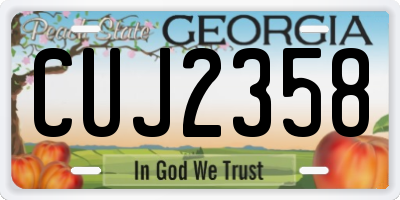 GA license plate CUJ2358