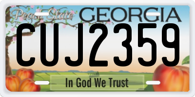 GA license plate CUJ2359