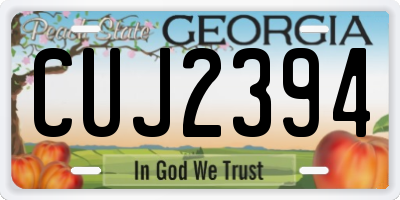 GA license plate CUJ2394