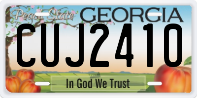 GA license plate CUJ2410