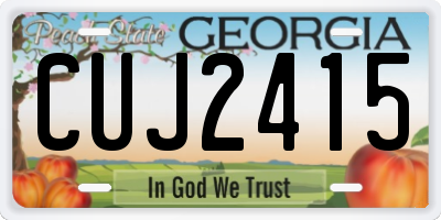 GA license plate CUJ2415