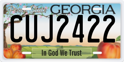 GA license plate CUJ2422