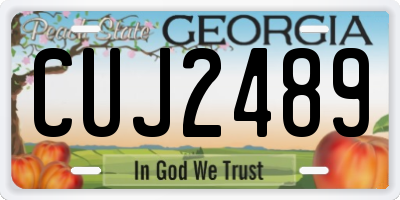 GA license plate CUJ2489