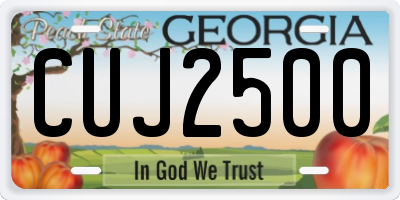 GA license plate CUJ2500