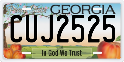 GA license plate CUJ2525