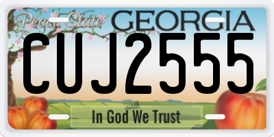 GA license plate CUJ2555
