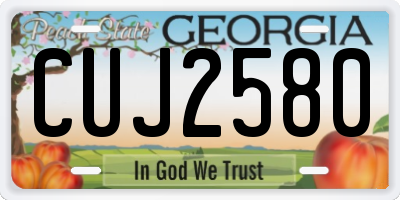 GA license plate CUJ2580