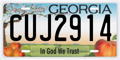 GA license plate CUJ2914