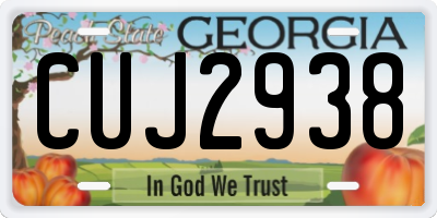 GA license plate CUJ2938