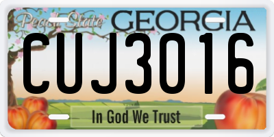 GA license plate CUJ3016