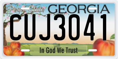 GA license plate CUJ3041