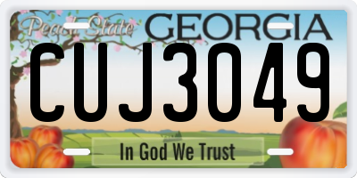 GA license plate CUJ3049