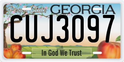 GA license plate CUJ3097
