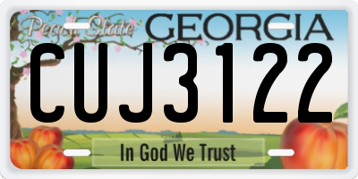 GA license plate CUJ3122