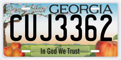 GA license plate CUJ3362