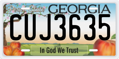 GA license plate CUJ3635