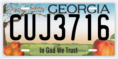 GA license plate CUJ3716
