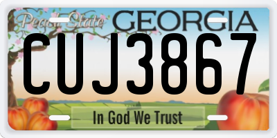 GA license plate CUJ3867